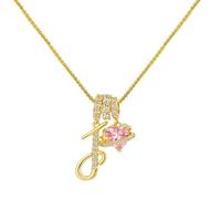 BSLVWG Colliers Initiaux Coeur pour Femmes,14K Plaqué Or CZ Initiaux A-Z Coeur Strass Circle Pendentifs Colliers pour Dames Bijoux Cadeaux pour Femmes Maman Épouse Sœur (K)