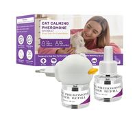 BSLVWG Diffuseur de phéromones apaisants pour chat - 1 paquet avec diffuseur apaisant pour chat - 2 recharges - Soulagement de l'anxiété - Confort pour chats - Réduit les combats - Marquage d'urine