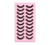 BSLVWG Faux cils Les cils rayés russes sont naturellement moelleux d bouclés 10 paires réutilisables faux cils faux vison cils épais, courts et doux (03)