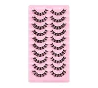 BSLVWG Faux cils Les cils rayés russes sont naturellement moelleux d bouclés 10 paires réutilisables faux cils faux vison cils épais, courts et doux (02)