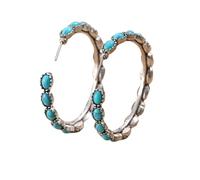 BSLVWG Femmes bohème Vintage bohème turquoise pendentif crochet boucles d'oreilles métal Vintage strass boucles d'oreilles hippie Gypsy bohème bijoux pendentif boucles d'oreilles (02)