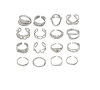 BSLVWG Golden argenté Kunckle bagues ensemble pour les femmes, simple tendance Punk empilable bagues de doigt Pack, parfait pour empiler stratification sur Knuckle, ouvert, réglable (Argent)