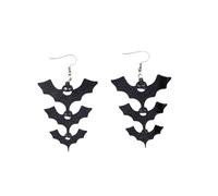 BSLVWG Halloween Noir Bat Vampire Dangle Boucles d'oreilles Long Tassel Croix Strass Dangle Boucles d'oreilles d'horreur effrayantes Halloween Costume Bijoux pour femmes (01)