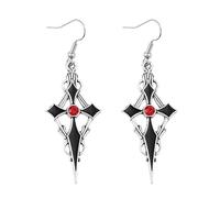 BSLVWG Halloween Noir Bat Vampire Dangle Boucles d'oreilles Long Tassel Croix Strass Dangle Boucles d'oreilles d'horreur effrayantes Halloween Costume Bijoux pour femmes (04)