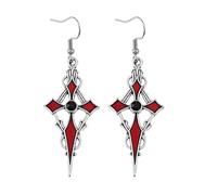 BSLVWG Halloween Noir Bat Vampire Dangle Boucles d'oreilles Long Tassel Croix Strass Dangle Boucles d'oreilles d'horreur effrayantes Halloween Costume Bijoux pour femmes (05)