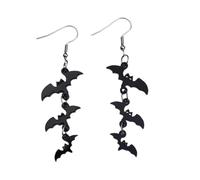 BSLVWG Halloween Noir Bat Vampire Dangle Boucles d'oreilles Long Tassel Croix Strass Dangle Boucles d'oreilles d'horreur effrayantes Halloween Costume Bijoux pour femmes (02)