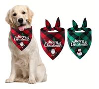 BSLVWG Lot de 2 bandanas de Noël pour chien, 60 x 40 cm, foulard réglable pour chat, foulard triangulaire lavable, accessoires de costume de Noël pour chiot, petit, moyen et grand, cadeau pour animal