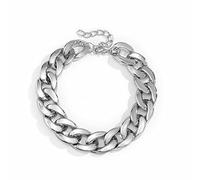 BSLVWG punk collier Cuba Collier Collier Choke collier léger épais ovale personnalité Hip Hop bijoux femmes filles (Argent)