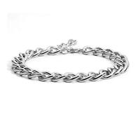 BSLVWG punk Cuba Collier Collier léger épais ovale collier déclaration Hip Hop femmes et filles bijoux (Argent)