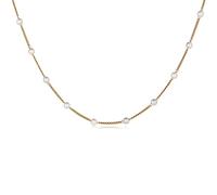 BSLVWG Simple perle collier bohème or Collier Chaîne réglable bijoux Vintage perle collier Collier Chaîne mariage partie accessoires femmes et filles anniversaire