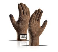 BSLVWG Winter Touch Screen Gloves Men's antidérapant Warm Gloves Knitting Men's Gloves Thick Elastic Wind Proof Sleeves Warm Fuzzy Liner for Driving and Running Sports Type (Kaki)