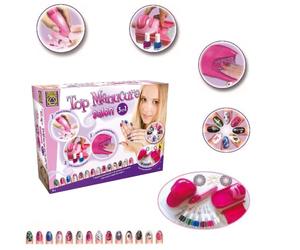 BSM Creative - Top Manucure Salon 3 en 1 - Jouet créatif pour enfant - Studio à ongles pour enfant - Vernie, Paillettes, faux ongles inclus dans ce coffret créatif - CT6112
