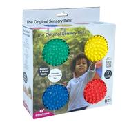 BSM Edushape - Lot de 4 Balles Sensorielles Opaques - The Original Sensory Balls - Jouet Éveil Bébé Dès 6 Mois - Motricité Fine et Stimulation Sensorielle - 4 Couleurs