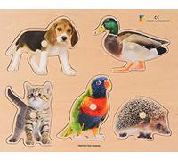 BSM- Jeu encastrement Les Animaux de Compagnie, E72510130, Bois