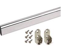 BSM Marketing Barre de penderie chromée avec système de rangement ovale 800 mm