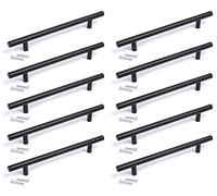 BSM Marketing Lot de 10 poignées d'armoire en T noir mat 192 mm