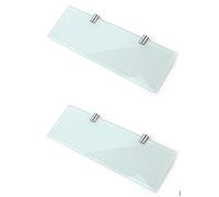 BSM Marketing Lot de 2 étagères en verre blanc pour salle de bain, cuisine, chambre à coucher 300 x 100 mm