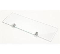 BSM Marketing Lot de 2 étagères en verre trempé avec supports chromés 300 x 100 mm 6 mm