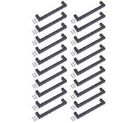 BSM Marketing Lot de 20 poignées de porte de cuisine carrées en acier inoxydable noir avec trou central de 192 mm (vis incluses)