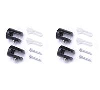 BSM Marketing Lot de 4 supports pour étagère en verre Noir mat Épaisseur 4-6 mm