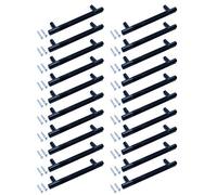 BSM Marketing Poignées à barre en T moletées noires mates 160 mm - Tiroirs de cuisine moderne - Lot de 20