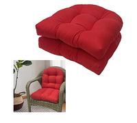 bsmydpa Lot de 2 Coussins de Chaise de canapé en rotin, Coussin pour Fauteuil de Jardin, Coussin de Chaise en rotin, Coussin de Chaise de Remplacement-Red||48x48cm