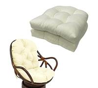 bsmydpa Lot de 2 Coussins de Chaise de canapé en rotin, Coussin pour Fauteuil de Jardin, Coussin de Chaise en rotin, Coussin de Chaise de Remplacement-White||48x48cm