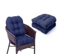 bsmydpa Lot de 2 Coussins de Chaise de canapé en rotin, Coussin pour Fauteuil de Jardin, Coussin de Chaise en rotin, Coussin de Chaise de Remplacement-Dark Blue||48x48cm