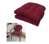 bsmydpa Lot de 2 Coussins de Chaise de canapé en rotin, Coussin pour Fauteuil de Jardin, Coussin de Chaise en rotin, Coussin de Chaise de Remplacement-Wine Red||48x48cm