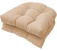 bsmydpa Lot de 2 coussins en forme de U pour canapé, coussin de chaise de rechange en rotin, coussin de siège en osier, coussin de chaise pour intérieur/extérieur, Khaki 48*48CM