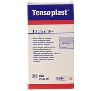 BSN - Bandage élastique Adhésif Tensoplast, Bords Souples et Matériau Adhésif Poreux, Bande Centrale Jaune, Taille 4,5 m x 10 cm, 1 pièce