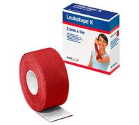 BSN Leukotape K, Klebeverband, Sport Tape, Tape Verband, 5 m x 2,5 cm, Rot