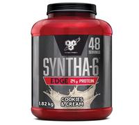 BSN Syntha 6 Edge poudre protéinée pauvre en glucides & sucre, avec isolat de protéines de lactosérum et BCAA, complément pour prise de masse musculaire, cookies & crème, 48 doses, 1,87 kg