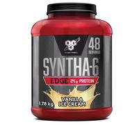 BSN Syntha 6 Edge poudre protéinée pauvre en glucides & sucre, avec isolat de protéines de lactosérum et BCAA, complément pour prise de masse musculaire, glace vanille, 48 doses, 1,87 kg