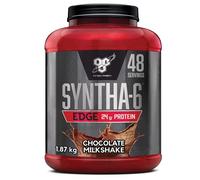 BSN Syntha 6 Edge poudre protéinée pauvre en glucides & sucre, avec isolat de protéines de lactosérum et BCAA, complément pour prise de masse musculaire, saveur milkshake chocolat, 48 doses, 1,87 kg