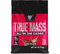 BSN True Mass All-In-One Gainer Poudre de Protéines et Glucides avec Créatine, Glutamine, Vit. D et Zinc pour le Gain Musculaire et la Récupération Post-entraînement, goût chocolat, 25 portions, 4,2kg
