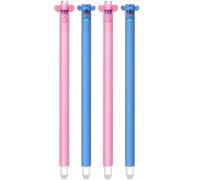 BSNRDX Lot de 6 stylos gel effaçables,gamme de couleurs d’encre, pour enlever l'encre sans consommer la feuille pointe de 0,5 mm,Lapin, koala,chien,ours,lion,poussin (Rose)