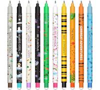 BSNRDX Lot de stylos gel effaçables, Thèmes boule sur les extrémités pour enlever l'encre thermosensible, diamètre de la pointe 0,7 mm (Set1)