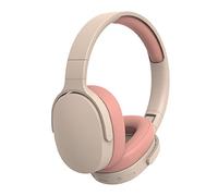 BSOMAM Casque Bluetooth sans fil HiFi pliable intelligent réduction du bruit réglable avec microphone, casque stéréo supra-auriculaire pour le sport et les voyages (rose)