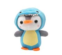 BSOMAM Porte-clés en peluche avec pendentif en forme de pingouin, grenouille, abeille, requin, anime en peluche, bleu, taille unique