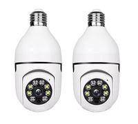 Bsowte 2X Ampoule Surveillance E27 WiFi Caméra IP Vision Nocturne Couleur Automatique Suivi Humain 4X Zoom Numérique Moniteur de Sécurité