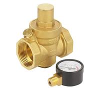 BSP DN32 Vanne de Réduction de Pression D'eau en Laiton Réducteur de Pression D'eau Réglable en Laiton sans Plomb Vanne de Régulation de Pression D'eau avec Débit de Jauge Réglable