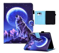 Bspring Coque liseuse Compatible avec 6,8 Pouces Kindle Paperwhite 11e Gén (Modèle 2021), Étui Pliable pour Kindle Paperwhite Édition Signature Tablette, Auto Réveil/Veille,Loup
