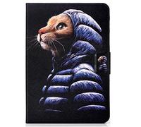 Bspring Étui pour 6" Nouveau Kindle (11e génération, modèle 2022/2024), Coque de Protection Kickstand avec Fente pour Carte et Support Pliable, Veille/Réveil Automatique,Chat Jaune