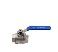 BSPT 1/4" 3/8" 1/2" 3/4" 1" 1-1/4" 1-1/2" Female Stainless Steel SS304 2P Full Port Ball Valve with Vinyl Handle Thread Valves(3/4")