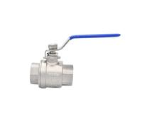 BSPT 1/4 "3/8" 1/2 "3/4" 1 "1-1/4" 1-1/2 "femelle en acier inoxydable SS304 2P robinet à bille à port complet avec poignée en vinyle vannes filetées(DN40)