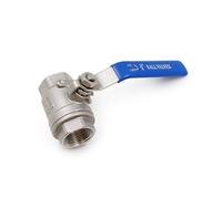 BSPT 1/4 "3/8" 1/2 "3/4" 1 "1-1/4" 1-1/2 "femelle en acier inoxydable SS304 2P robinet à tournant sphérique à port complet avec poignée vannes filetées(1/4")