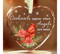 BSQUIELE Décoration de Noël cardinale personnalisée - Cadeau commémoratif pour la perte d'un être cher - Souvenir de condoléances cardinales - Ornement de deuil pour sapin de Noël