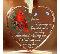 BSQUIELE Décoration de Noël cardinale personnalisée - Cadeau de condoléances pour la perte d'un être cher - Souvenir, en mémoire aimante de mère, père pour fils, fille