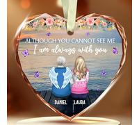 BSQUIELE Décoration de Noël commémorative personnalisée - Cadeau souvenir pour père - Nom et ailes personnalisés - Cadeau de condoléances pour la perte d'un être cher, papa et fille souvenir